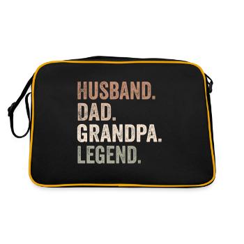 Husband Dad Grandpa Legend | Father's Day Gift - Sac Retro - noir/or - Dos