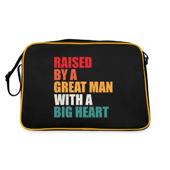 Raised by a Great Man With a Big Heart - Retro Bag - black/gold - Back