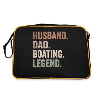 Men Husband Dad Boating Legend Funny Sail Boat - Retro Bag - black/gold - Back