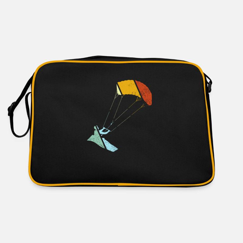 Kite surfing Retro - Retro Tasche - Schwarz/Gold