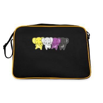 Nonbinary Monkey Flag Pride LGBTQ Cute Monkey - Retro Bag - black/gold - Back