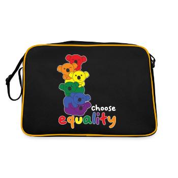 Rainbow Flag Pride LGBTQ Mignon Koala Stack - Sac Retro - noir/or - Dos