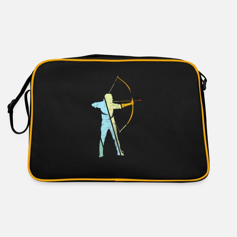 Bogenschießen Retro - Retro Tasche - Schwarz/Gold