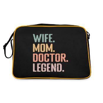 Wife Mom Doctor Legend Women's Day - Retro Bag - black/gold - Back
