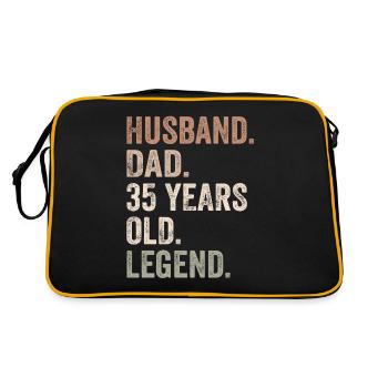 Husband Dad Legend 35th Birthday - Sac Retro - noir/or - Dos