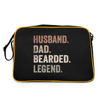 Bearded Husband Dad Beard Legend - Sac Retro - noir/or - Dos