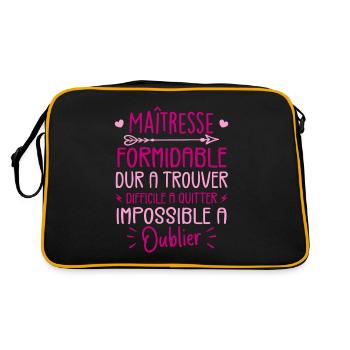 Maîtresse Formidable Cadeau Maîtresse D'école - Sac Retro - noir/or - Dos