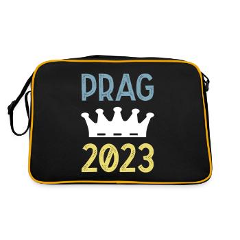 Prag 2023 Krone - Retro Tasche - Schwarz/Gold - Hinten