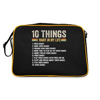 10 Things I Want In Life Video Games Lover - Retro Bag - black/gold - Back
