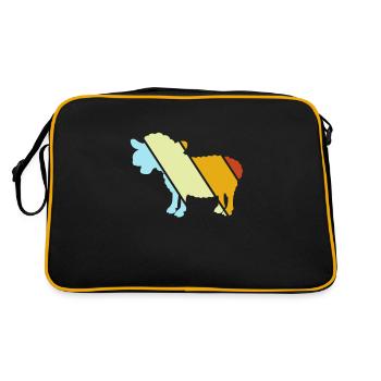 Schaf Retro - Retro Tasche - Schwarz/Gold - Hinten