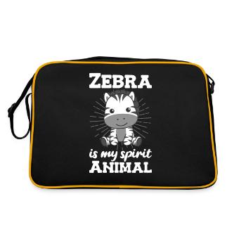 Zebra is my spirit animal - cute zebra - Retro Bag - black/gold - Back