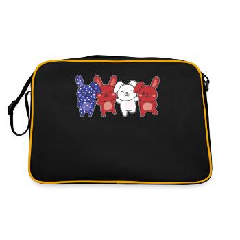Bunny for the Fourth of July USA Flag Bunny - Retro Bag - black/gold - Back