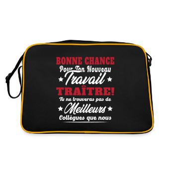 Départ Collègue Travail Bonnce Chance Cadeau Drôle - Sac Retro - noir/or - Dos