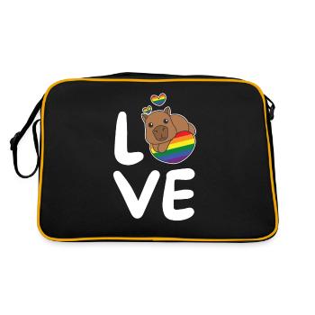Rainbow Flag Pride LGBTQ Mignon Capybara - Sac Retro - noir/or - Dos