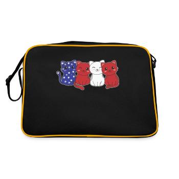 Cat for the Fourth of July USA Flag Cats - Retro Bag - black/gold - Back