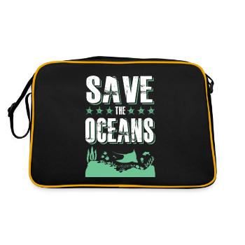 save the ocean - Retro Bag - black/gold - Back