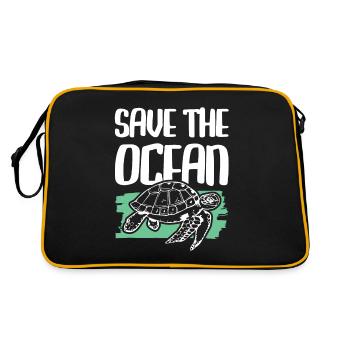 Sauvons la tortue de l’océan - Sac Retro - noir/or - Dos