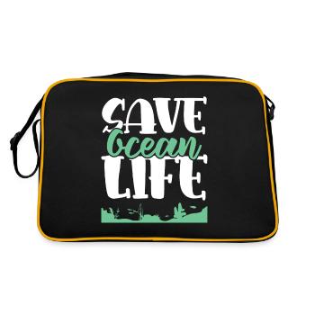 Sauvez la vie océanique - Sac Retro - noir/or - Dos