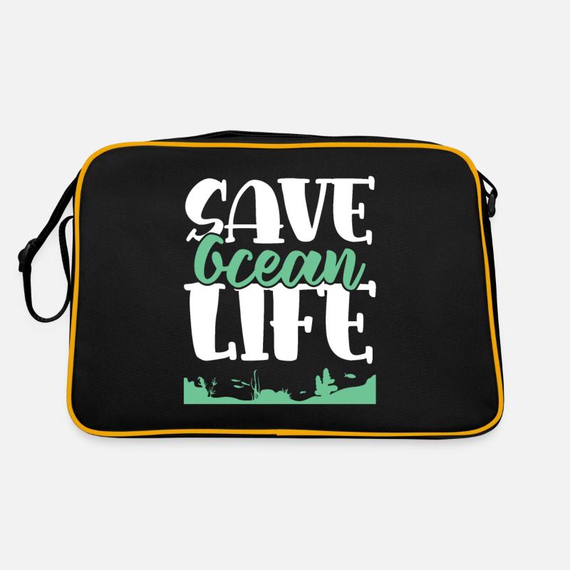 save the ocean leben Retro Tasche