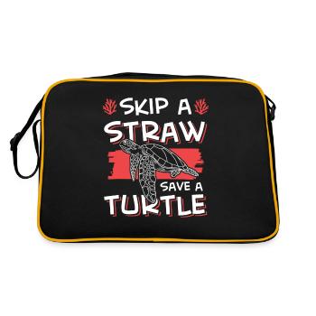 Sauvons la tortue de l’océan - Sac Retro - noir/or - Dos