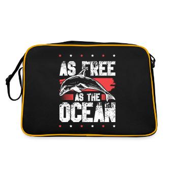 delfine save the ocean - Retro Tasche - Schwarz/Gold - Hinten