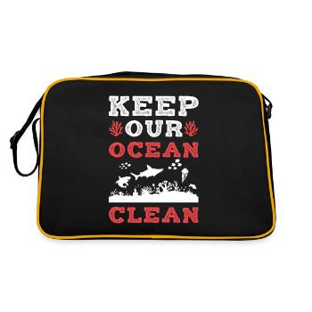 ozean sauber halten - Retro Tasche - Schwarz/Gold - Hinten