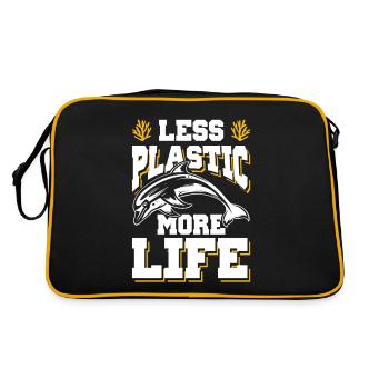 Le plastique sauve l’océan - Sac Retro - noir/or - Dos