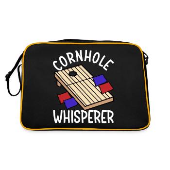 Lustiges Corn Hole - Retro Tasche - Schwarz/Gold - Hinten