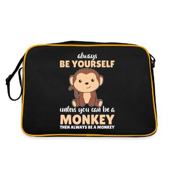 Always be yourself unless you can be a monkey - Retro Bag - black/gold - Back