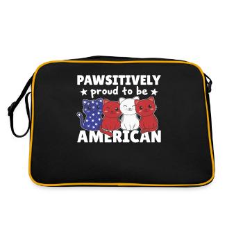 Cat for the Fourth of July USA Flag Cats - Retro Bag - black/gold - Back