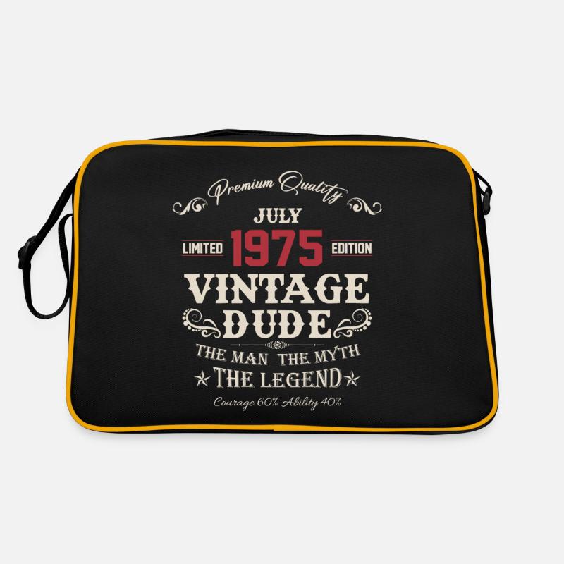 Juli 1975 Vintage Geburtstag Geschenk - Retro Tasche - Schwarz/Gold