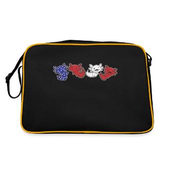 Axolotl for the Fourth of July USA flag Axolotls - Retro Bag - black/gold - Back