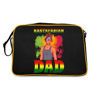 Rastafari Rasta - Retro Tasche - Schwarz/Gold - Hinten