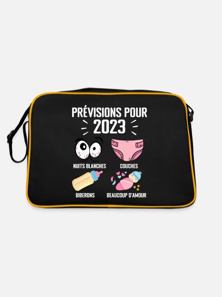 Prévisions pour 2023 Humour Futur Papa pour 2023 - Sac Retro - noir/or - Dos
