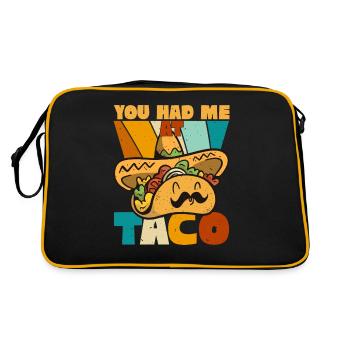 Taco Somberero Mexican Mexico Latino - Retro Bag - black/gold - Back