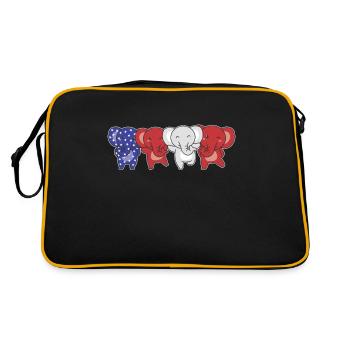 Elephant for the Fourth of July USA Flag Elephant - Retro Bag - black/gold - Back
