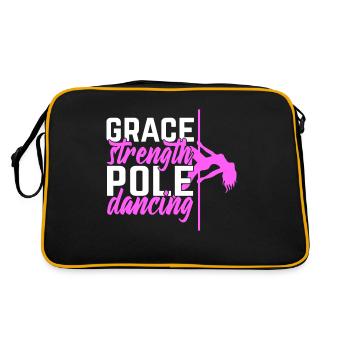 Pole Dance Dancer, Pole Dance, Pole Dancing - Retro Bag - black/gold - Back