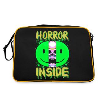 Zombie Horror Horrorfilm Filmfestival + Halloween - Retro Tasche - Schwarz/Gold - Hinten