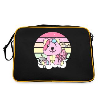 Kawaii Gothique Quokka Pastel Goth - Sac Retro - noir/or - Dos