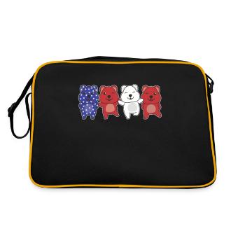 Quokka for the Fourth of July USA Flag Quokka - Retro Bag - black/gold - Back