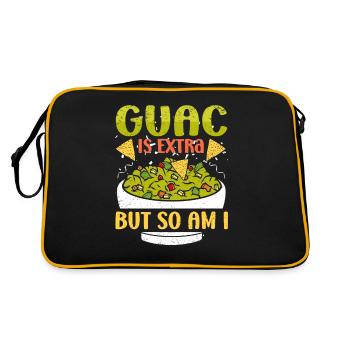 Avocado Guacamole Mexikanisch Mexiko Latino - Retro Tasche - Schwarz/Gold - Hinten
