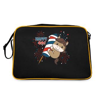 Horse for the Fourth of July Fireworks Rocket - Retro Bag - black/gold - Back