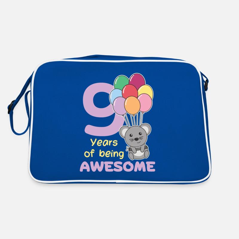 Mouse for 9th birthday children nine years old Retro Bag