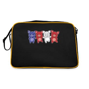 Pig for the Fourth of July USA Flag Pigs - Retro Bag - black/gold - Back