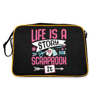 Scrapbooking Scrapbooker - Retro Tasche - Schwarz/Gold - Hinten