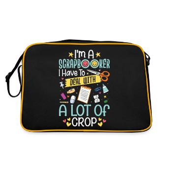 Scrapbooking - Retro Tasche - Schwarz/Gold - Hinten