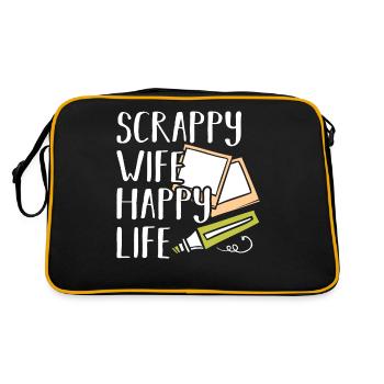 Scrapbooking Scrapbooker - Retro Tasche - Schwarz/Gold - Hinten