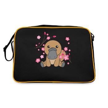 Ornithorynque animaux mignons pour enfants kawaii - Sac Retro - noir/or - Dos