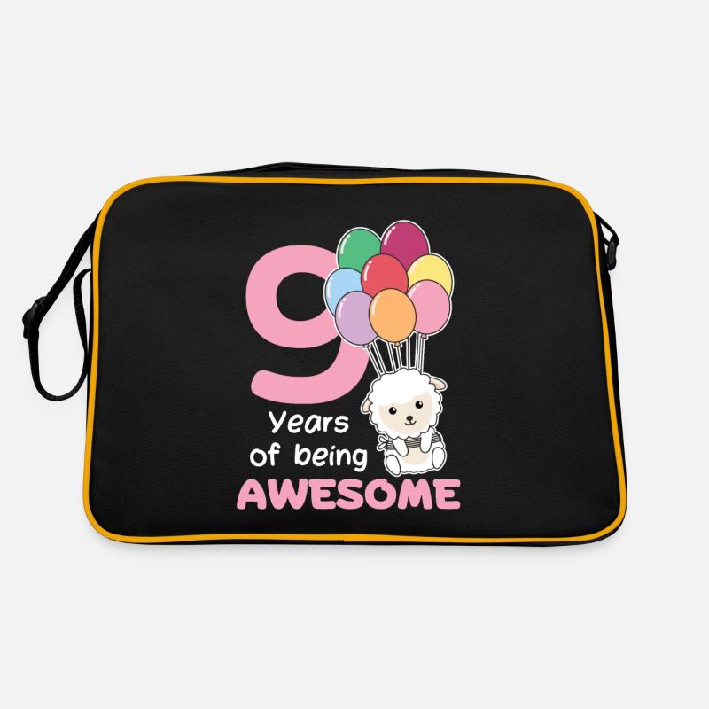 Sheep for the 9th birthday children nine years old Retro Bag