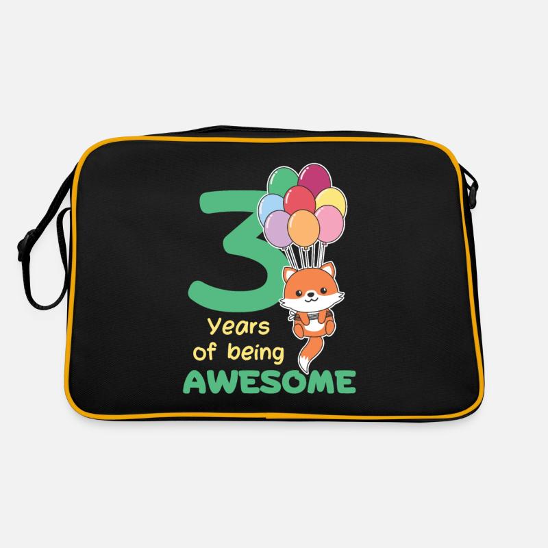 Fox for 3rd birthday children three years old Retro Bag